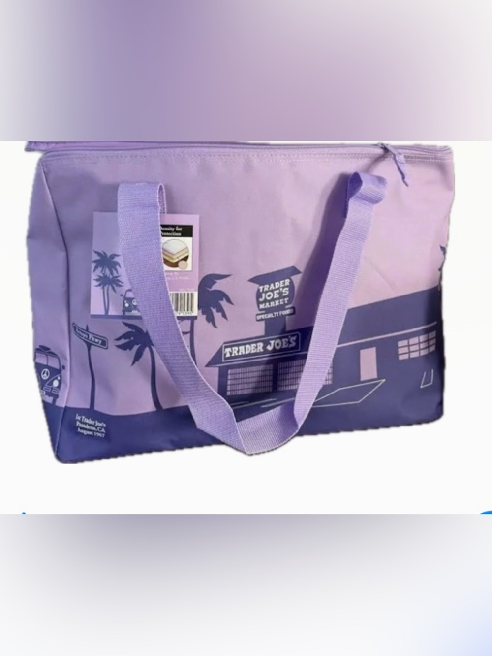 NWT LARGE Trader Joe's Lavender light purple Insulated Bag spring 2026